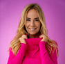 Veron pulóver pink – Hosszú ujjú női kötött pulóver – Innova Fashion – 2. kép
