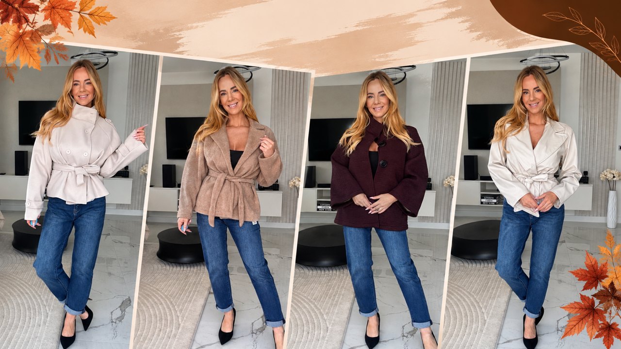 Női garbós pulóver átmeneti kabát alatt rétegezve – Innova Fashion